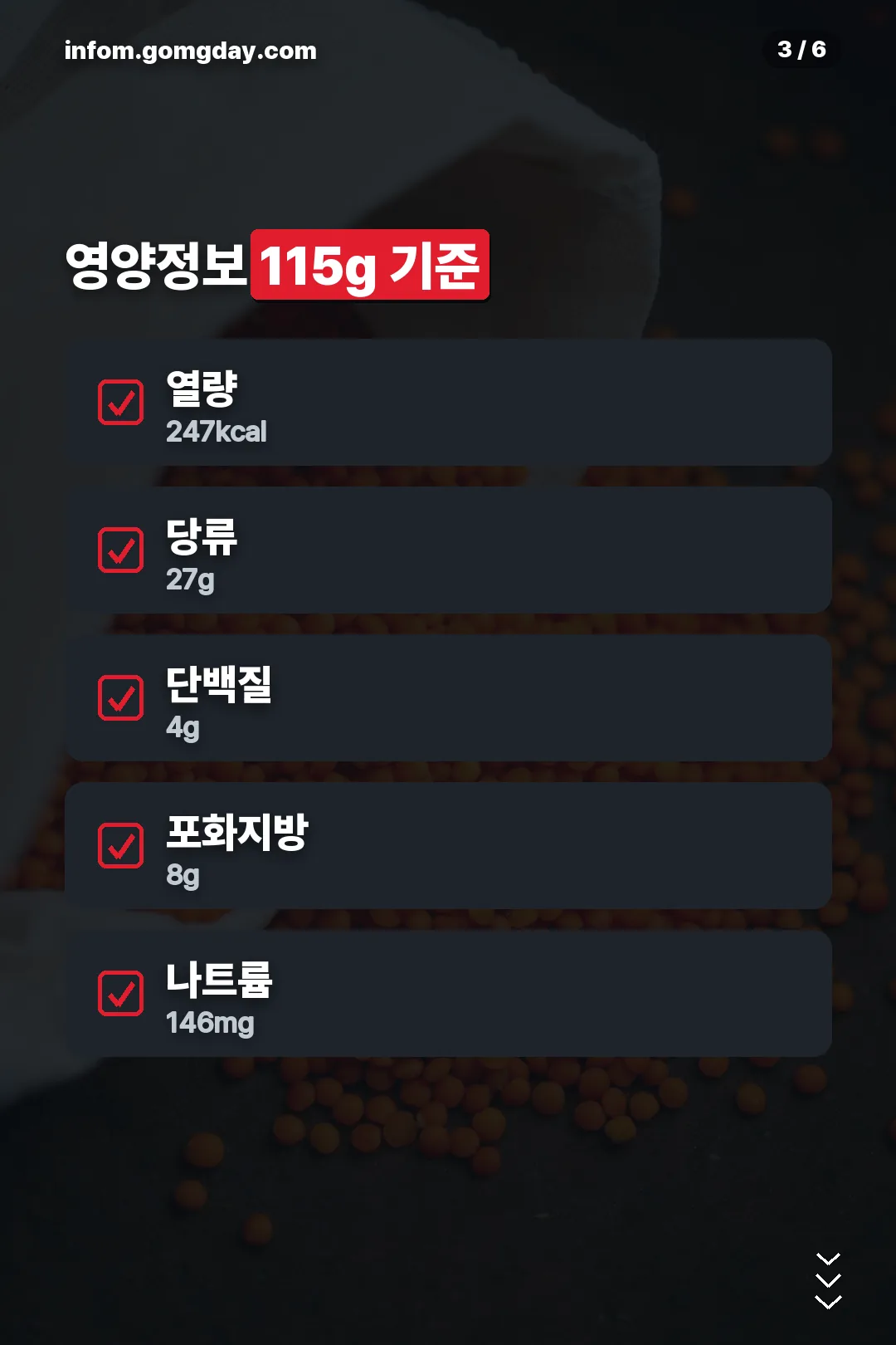 영양정보 115g 기준